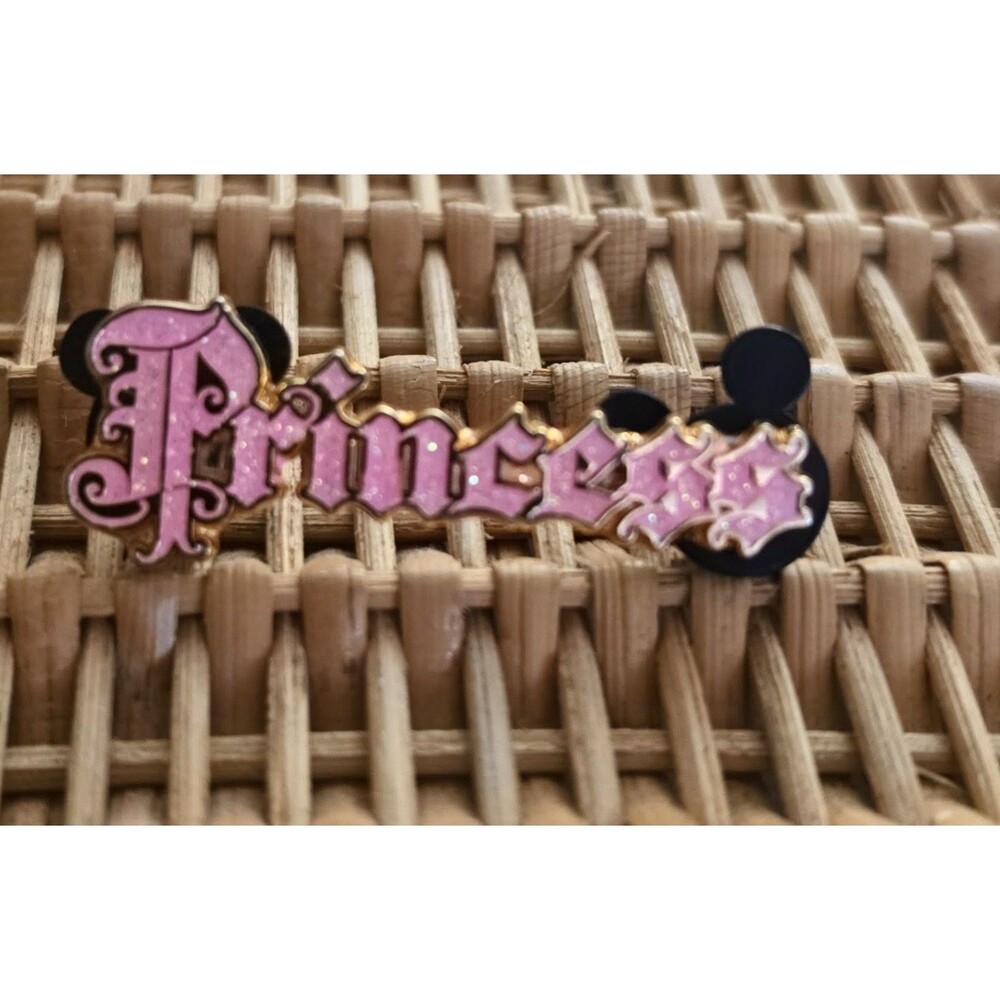 Vintage Disney Pink Glittering Princess Pin Brooch 2006